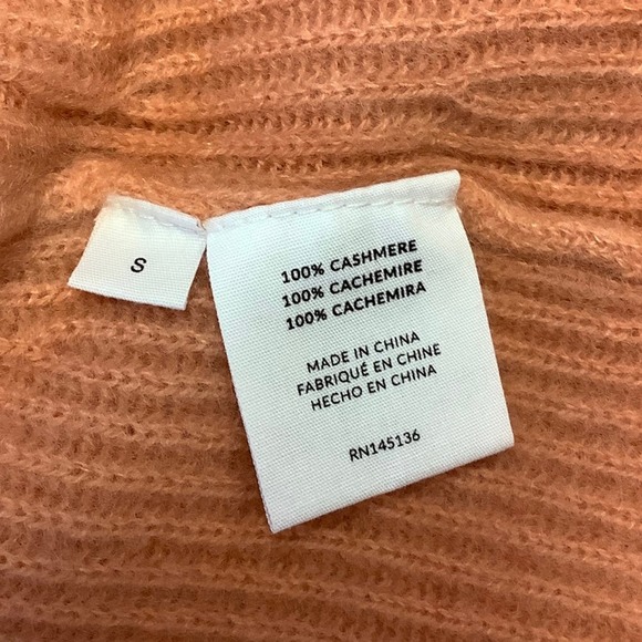 NEW! Naadam Size Small $395 Cashmere Ombre Ribbed Cardigan Peach Orange J6-12 - Picture 8 of 12